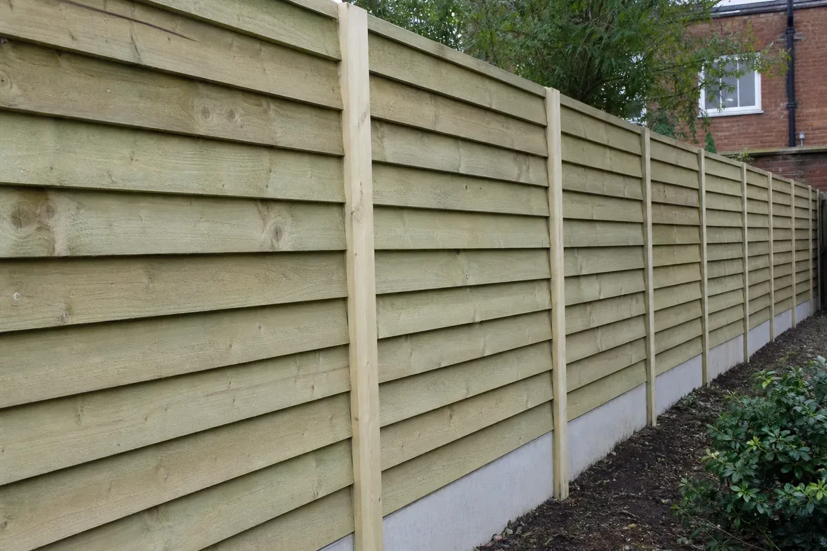 Feather edge timber fencing in a Coventry garden